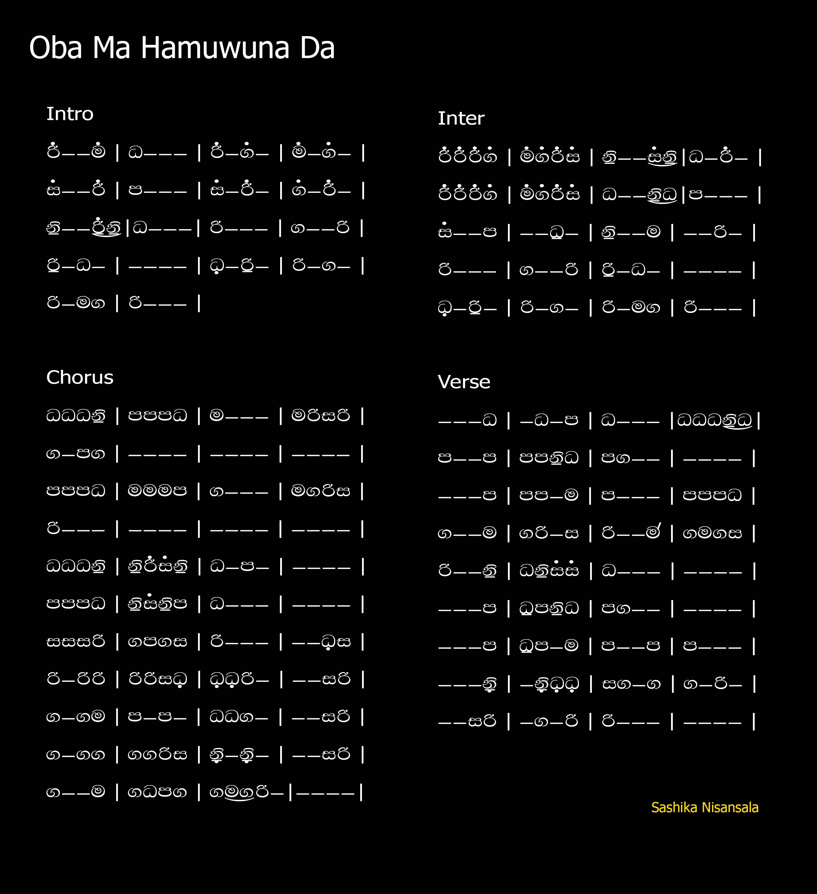 Oba Ma Hamuwuna Da
